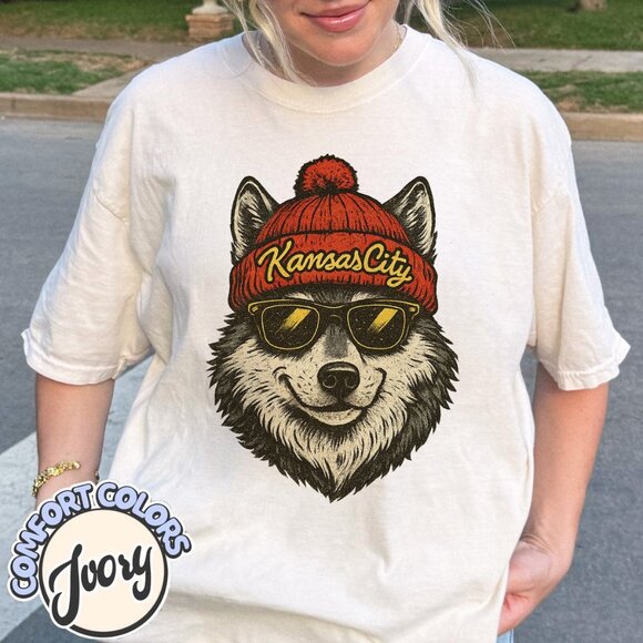 Kansas City Football Classic Feel Comfort Colors Tee 166 - Picture 1 of 5